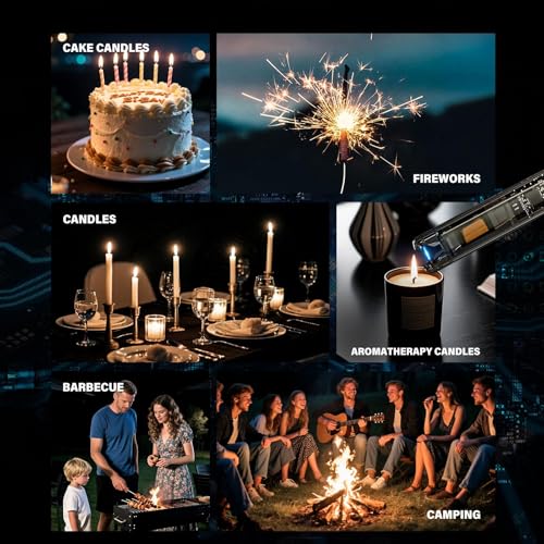 Electric Candle Lighters - 2 Pack Rechargeable USB-C Arc - Black+Yellow