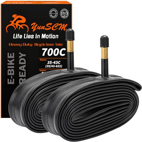 Heavy Duty Bike Tubes 700C AV48 Schrader Valve - 2 Pack