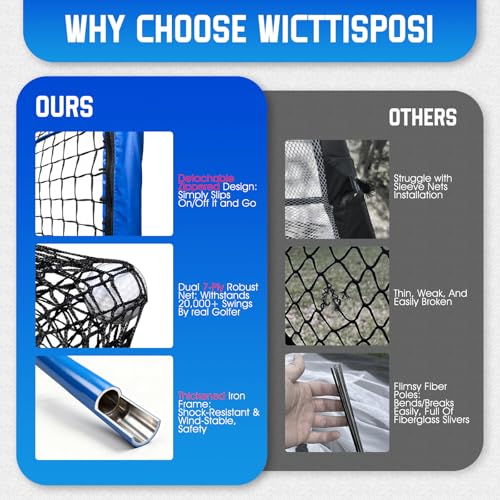 10ft x 7ft Golf Net with Extra Striking Net - Heavy Duty for Indoor & Outdoor Practice