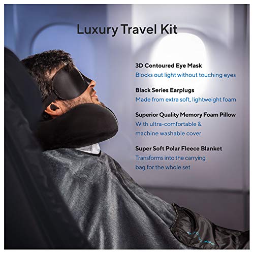 Proglobe Travel Blanket Set with Neck Pillow & Sleep Mask - Variation 1