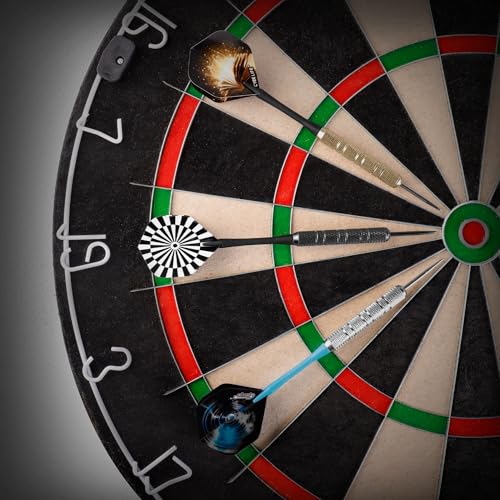 Professional Steel Darts Set - 18 Durable Metal Tip Darts with Flights