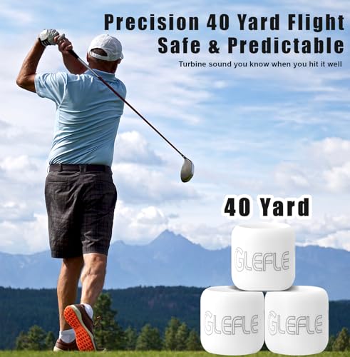 GLEFLE Practice Golf Balls 12 Pack - Realistic Feel & Flight for Indoor & Outdoor Training