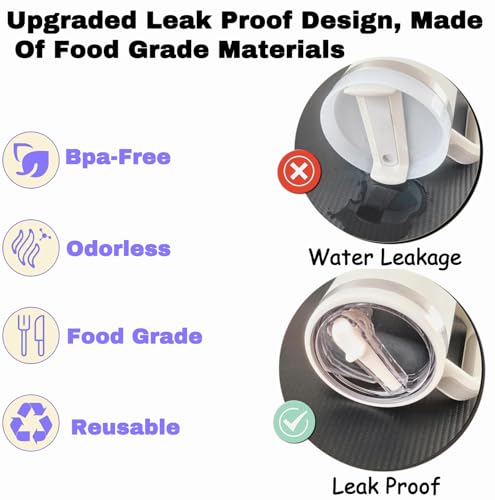 2 Pack Leak Proof Replacement Lids for 40 oz Tumblers with Straws
