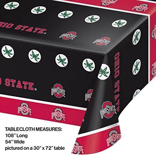 Ohio State University Plastic Table Cover - 54 x 108 Inches