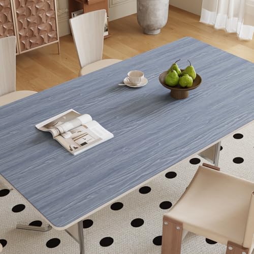 CRE8TIVE Slate Blue Contact Paper Wood Wallpaper Peel and Stick Wood Grain Contact Paper for Countertops Waterproof 12"x80" Self Adhesive Removable Thick Wood Vinyl Wrap for Bedroom Cabinets Furniture