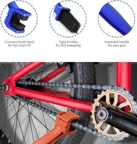5-Piece Bicycle Chain Cleaning Tool Set - Sprocket & Brush Kit