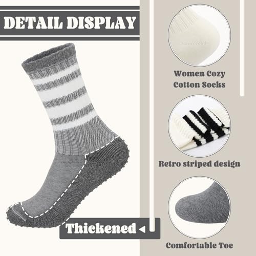 Striped Casual Athletic Socks for Women - 6 Pcs Set