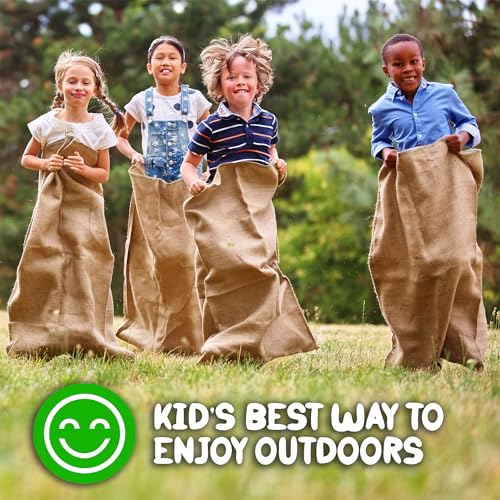 Burlap Potato Sack Race Bags - Set of 6, 23x40 for All Ages