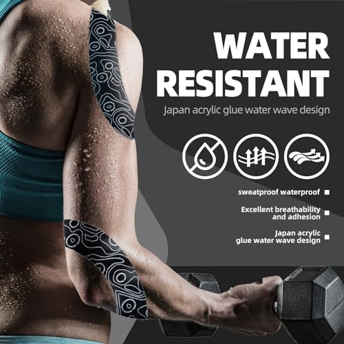 OK TAPE PRO Kinesiology Tape Bulk 103 Feet - Black Water-Resistant Sports Tape