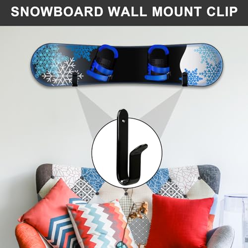 Heavy-Duty Snowboard Wall Mount Clips - 2 Pack Display Stand