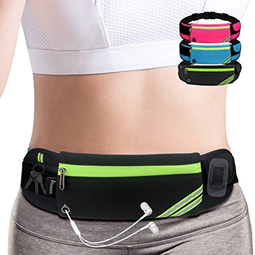 Slim Running Belt Fanny Pack - Black Waist Pack for Hiking & Workouts