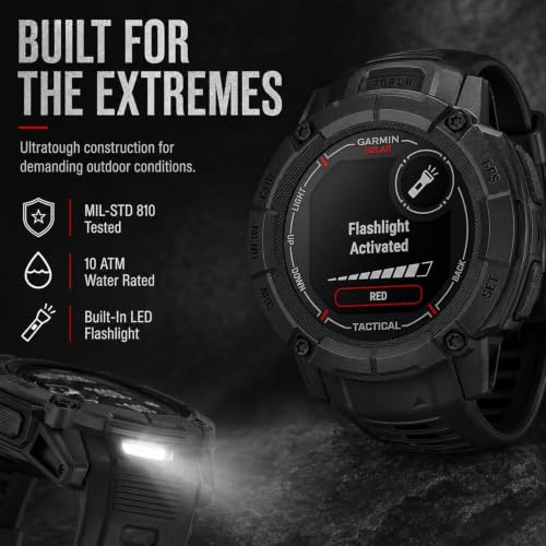 Garmin Instinct 2X Solar Tactical Edition GPS Smartwatch - Black