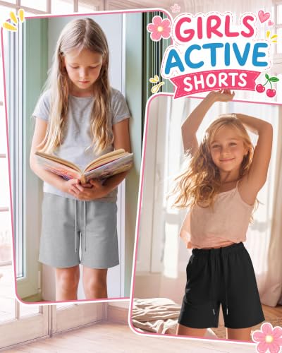 3 Pack Girls Athletic Shorts with Pockets - Summer Playwear