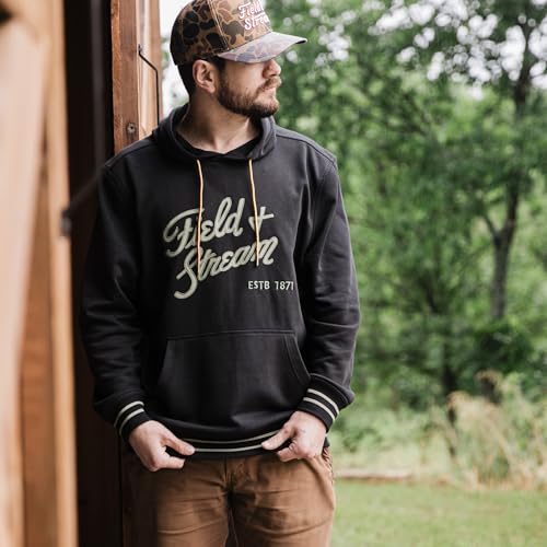 Field & Stream Tackle Twill French Terry Hoodie Black Large Unisex