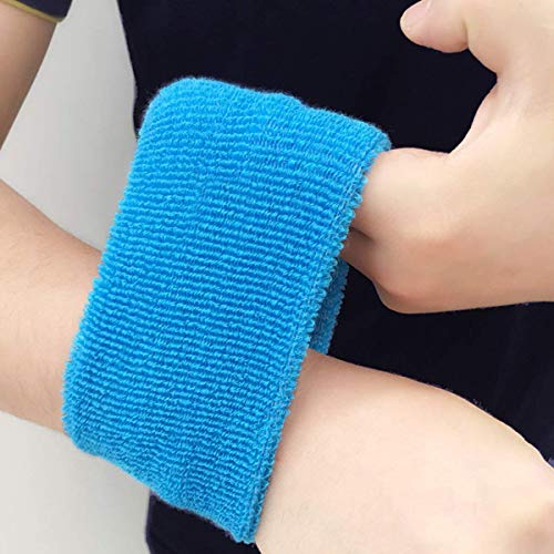 8 Pairs Colorful Cotton Wrist Sweatbands for Gym Sports