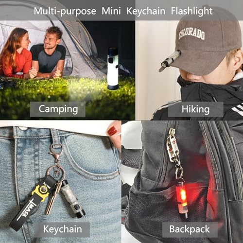 Rechargeable Keychain Flashlight 300 Lumen USB-C EDC Light with Pocket Clip