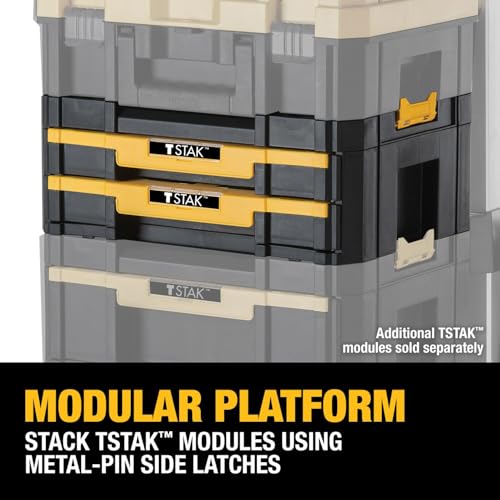 DEWALT TSTAK Tool Storage Organizer with Double Drawers, Holds Up to 16.5 lbs. (DWST17804)