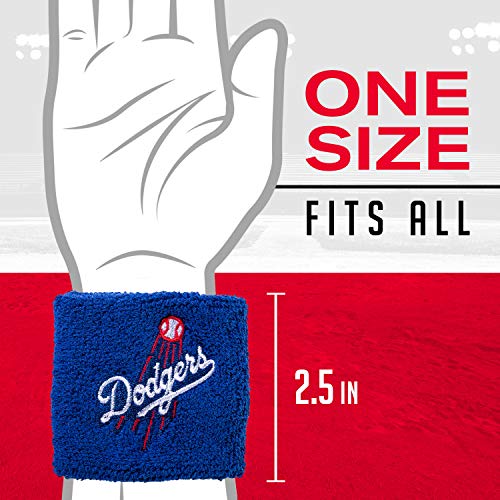 MLB Team Logo Sweat Wristbands - 2.5" Adjustable Pair