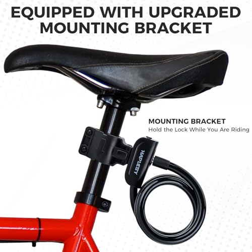 Heavy Duty Bicycle Cable Lock - 4 Feet with Mounting Bracket