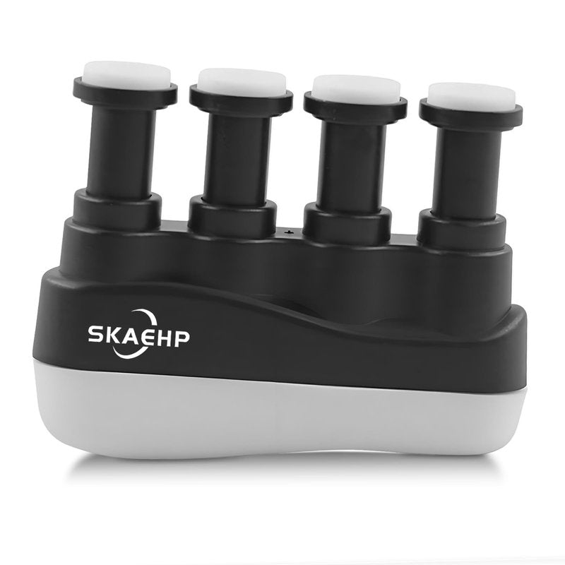 Hand Exerciser - Improves flexibility and strength in fingers, hands, and forearms - Adjustable tension for each finger - Simulated guitar strings help develop calluses - Comfortable workout (Black and White)