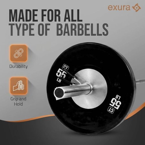 Exura Heavy-Duty Spring Collars for Olympic Barbell -3 Ring Premium Durable Barbell Clamps for Weight Bar - 2-Inch & 1-Inch Compatible, Secure Grip for Home & Commercial Gym, Weight Clips