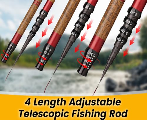Mirrorever Carbon Fiber Tenkara Rod Kit 20.7ft Telescopic Fly Rod - Zoom Rod Kit