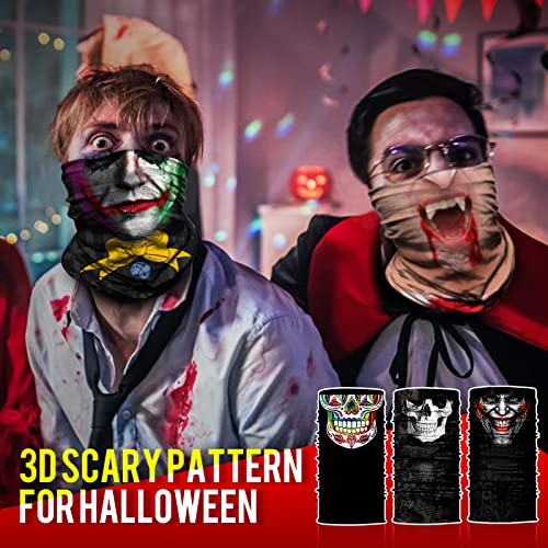 Skull Face Mask Neck Gaiter UV Sun Dust Headwear - Black & Joker