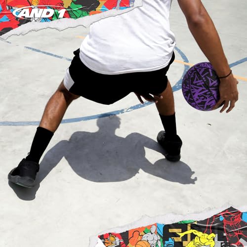 Official Size 7 Basketball - Purple Graffiti Design, Superior Grip