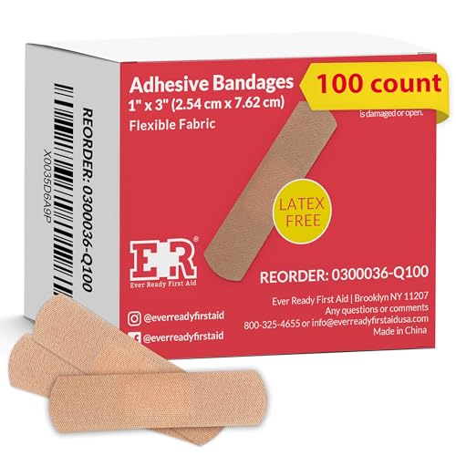 Fabric Adhesive Bandages - 1" x 3" Latex-Free - 100 Count