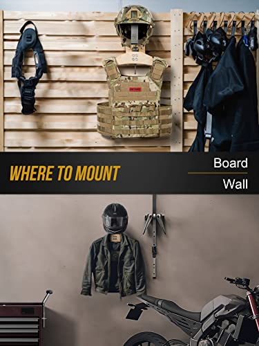 OneTigris Tactical Gear Wall Mount — Helmet, Vest & Belt Rack (Natural) | Heavy-Duty