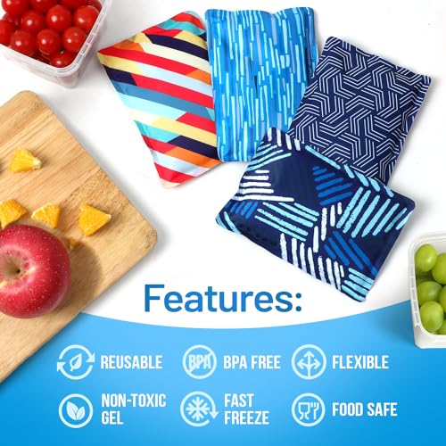 Reusable Ice Packs for Lunch Boxes and Coolers - 2 Pack