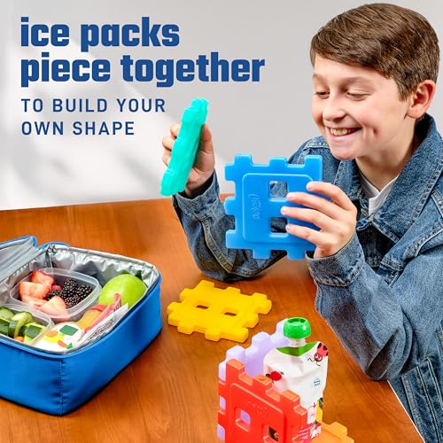 Kids Puzzle-Shaped Reusable Ice Packs 6-Pack for Lunch Boxes & Coolers