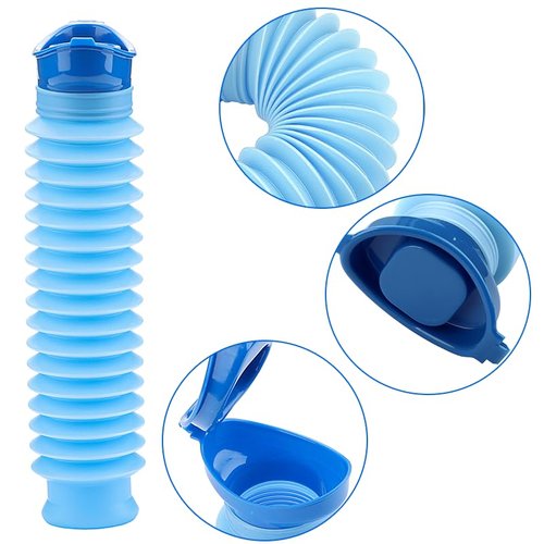 Portable Urinals for Men/Kids,Collapsible Travel Pee Bottles Female,750ML Adjustable Toilets for Toddler Boys,Women,Disabled Person Disabled Traffic Jam and Camping,Blue Set of 2