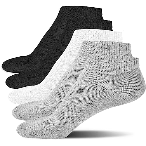 Ankle Socks for Women - Soft Low Cut Athletic Socks - 5 Pairs (Black/White/Gray)