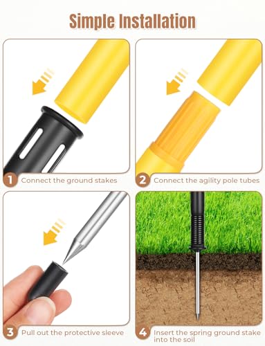 6ft Agility Training Poles - Durable Soccer & Sports Equipment Pack