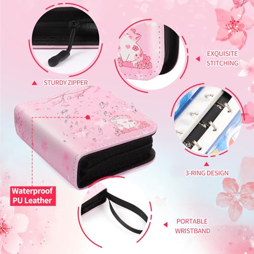 Sakura Cat Small 1 Pocket Card Binder with 40 Sleeves – CLOKORIA Mini 80 Card Capacity