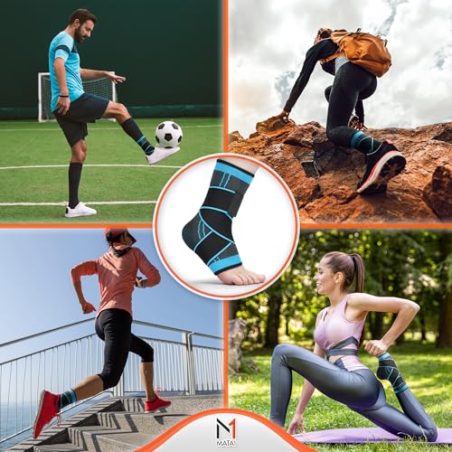 Adjustable Ankle Brace for Plantar Fasciitis & Support - Blue Regular