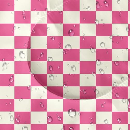 Nttopship Pink & White Check Lightweight Waterproof Sleeping Bag - All Seasons, Single 31.5x90.5