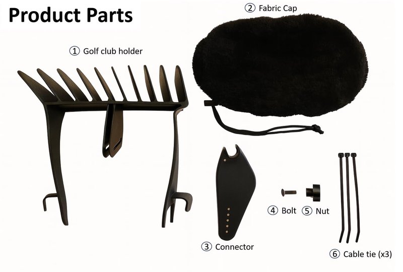 No-Rattle Golf Club Organizer – Anti-Slip, Prevents Club Loss, Fits Cart & Some Stand Bags (Check Size), Iron Only (No Woods/Driver)