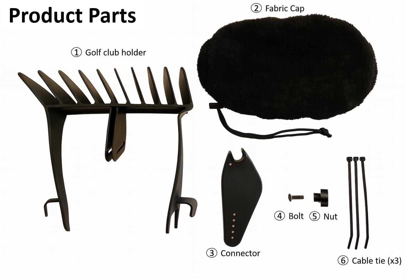 No-Rattle Golf Club Organizer – Anti-Slip, Prevents Club Loss, Fits Cart & Some Stand Bags (Check Size), Iron Only (No Woods/Driver)