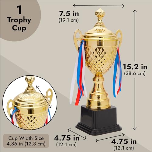 Gold Trophy Cup - 15.2 in Award for Sports & Achievements