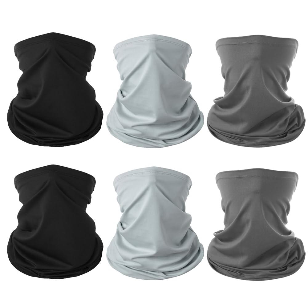 6 Pieces Summer Face Cover Scarf Mens Neck Gaiter For Men Women UV Protection Face Breathable Sun Protection Cycling Running
