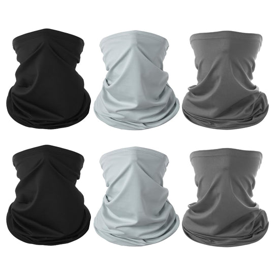 6 Pieces Summer Face Cover Scarf Mens Neck Gaiter For Men Women UV Protection Face Breathable Sun Protection Cycling Running
