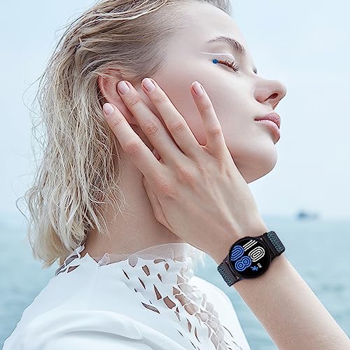 AVOD 18mm Nylon Sport Watch Band Black/White+Hyper Grape for Garmin & Casio - Quick Release 18mm