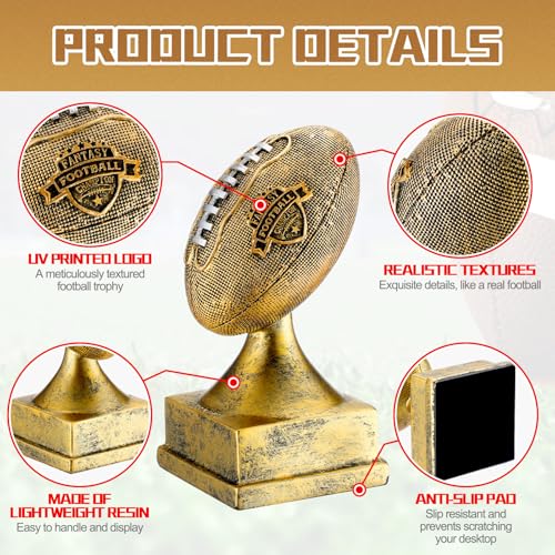Fantasy Football Trophy Award - Gold, 6 Inches - Champion Recognition