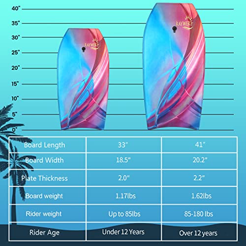 33-Inch Lightweight Body Board with EPS Core & Leash - Blue