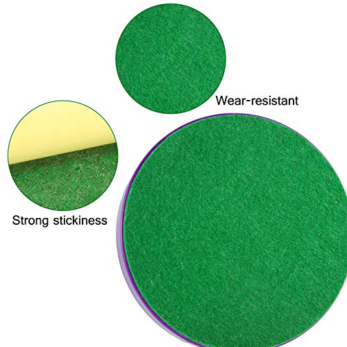 Hockey Mallet Felt Pads - Self Adhesive Replacement for 96 mm Pushers - 8 Pack Green