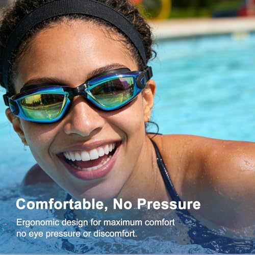 5-in-1 Swim Goggles & Cap Set for Men Women - Waterproof Pool Gear