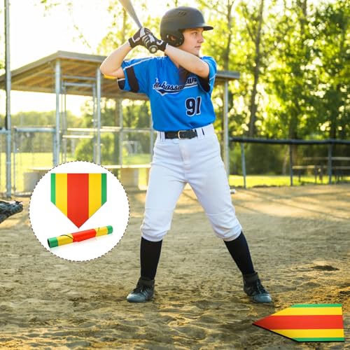 17 Inch Baseball Training Home Plate - Green Yellow Orange