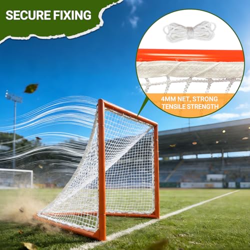 Lacrosse Goal Replacement Net 4mm Heavy Duty 6x6x7ft with Lacing Rope